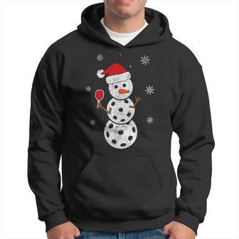 Santa Hat Snowman For Xmas Pickleball Christmas Hoodie - Thegiftio UK