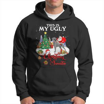 Santa Riding Great Dane This Is My Ugly Christmas Sweater Hoodie - Monsterry DE