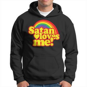 Satan Loves Me Funny Lgbtq Pride Gay Lesbian Funny Quotes Hoodie | Mazezy