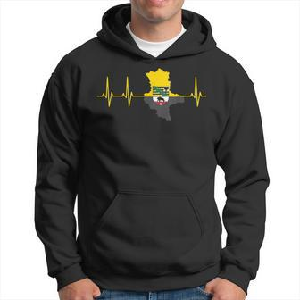 Saxony-Anhalt Flag In Heartbeat Ekg For Magdeburger Hoodie | Mazezy AU