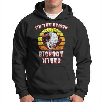 Scary Clown And Bigfoot Creepy Clown For Horror Fans Hoodie | Mazezy