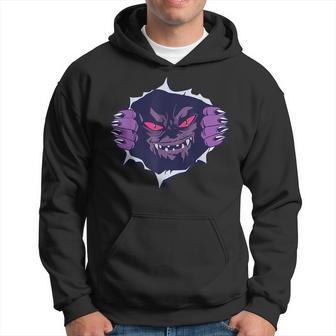 Scary Monster Coming Out Of Chest Halloween Costume Meme Hoodie | Mazezy