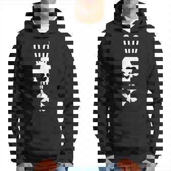 Scary Skull And Crossbones Bad Rabbit Horror Bunny Essential Scary Skull Hoodie | Mazezy
