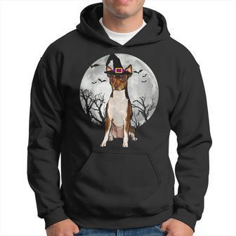Scary Toy Fox Terrier Dog Witch Hat Halloween Hoodie | Mazezy