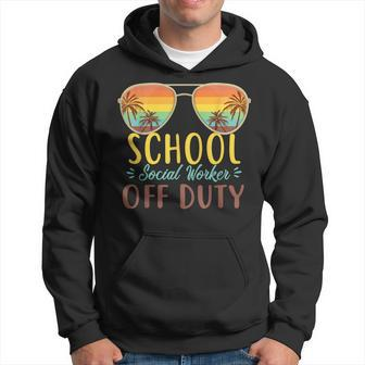 School Social Worker Off Duty Sunglasses Beach Vintage Hoodie | Mazezy