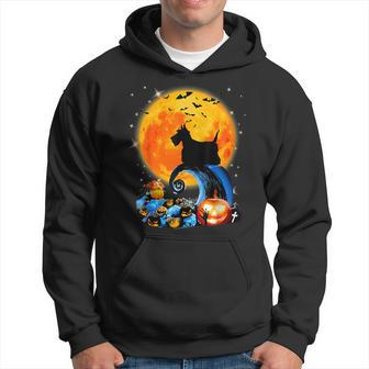 Scottish Terrier And Yellow Moon Halloween Dog Lover Hoodie - Monsterry AU