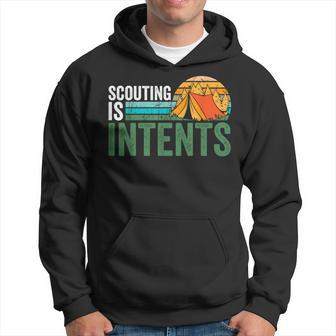 Scouting Is Intents Funny Scout Camping Happy Camper Retro Hoodie | Mazezy