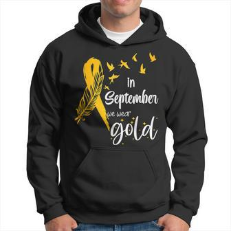 In September We Wear Gold Childhood Cancer Awareness Ribbon Hoodie - Seseable