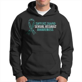 Sexual Awareness Assault Ribbon Support Teal April Hoodie | Mazezy