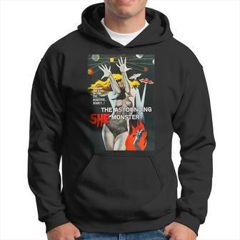 Sexy Blonde Classic Halloween Monster Poster Horror Movie Halloween Funny Gifts Hoodie | Mazezy