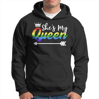 Shes My Queen Gay Girlfriend Outfit Matching Lesbian Couple Hoodie | Mazezy