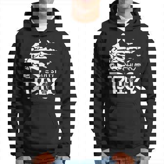She's My Trick Skeleton Hand Halloween Costume Couples Hoodie
