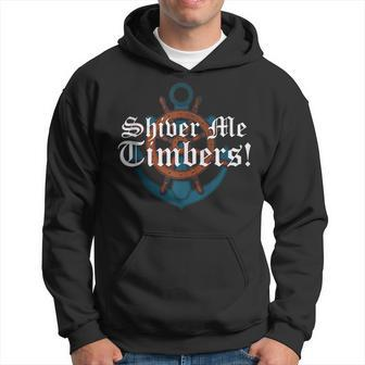 Shiver Me Timbers Pirate Maritime Anchor Wheel Hoodie | Mazezy
