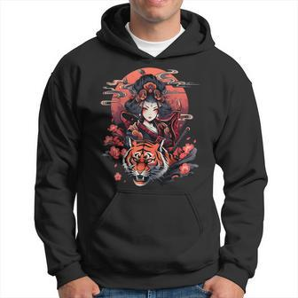 Showcase Your Love For Japanese Culture Geisha And Tiger Hoodie | Mazezy DE