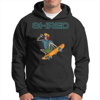 Shred It Up With This Skateboard Design Skeleton Ripping Up Hoodie - Seseable