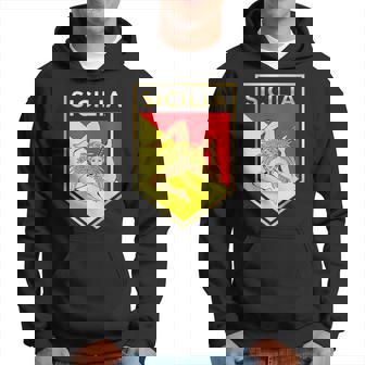 Sicilian Pride Crest And Shield Sicilian Flag Hoodie | Mazezy