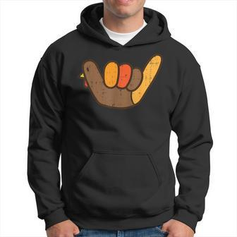 Sign Turkey Hand Hang Loose Thanksgiving Surf Hawaii Hoodie | Mazezy AU
