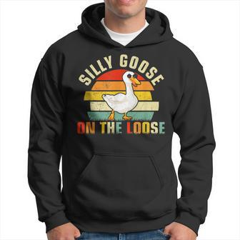 Silly Gooses On The Loose Vintage Cool Goose With Sunglass Hoodie | Mazezy