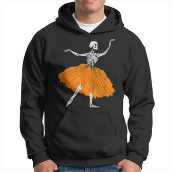 Skeleton Ballerina Dance Tutu Spooky Ballet Dancer Halloween Hoodie - Seseable