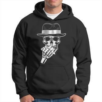 Skeleton Playing Harmonica Blues Musician Mouth Organ Player Hoodie | Mazezy