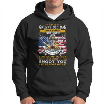 Skull Im A Grumpy Old Man I Was Born In October Hoodie | Mazezy