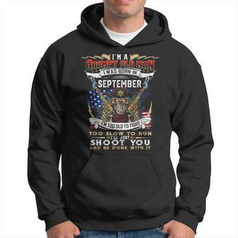 Skull Im A Grumpy Old Man I Was Born In September Hoodie | Mazezy