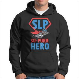 Slp Su-Purr Hero Cat Superhero Speech Therapy Hoodie | Mazezy