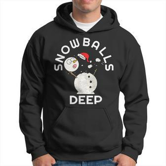 Snowballs Deep Christmas Snowman Hoodie - Seseable
