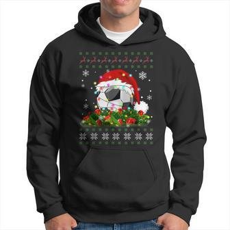 Soccer Ugly Sweater Christmas Pajama Lights Sport Lover Hoodie | Mazezy