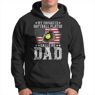 Softball Dad My Favorite Softball Player Calls Me Dad Gift Hoodie - Thegiftio UK
