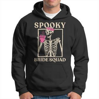 Spooky Bride Squad Skeleton Halloween Bachelorette Party Hoodie - Thegiftio UK