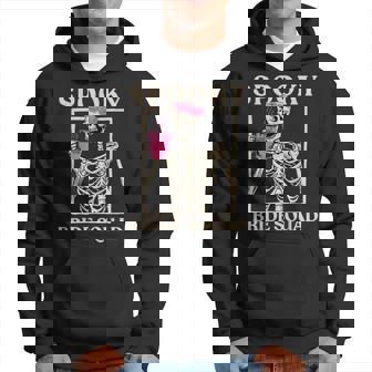 Spooky Bride Squad Skeleton Halloween Bachelorette Party Hoodie - Thegiftio