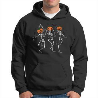 Spooky Dancing Pumpkin Head Skeletons Hoodie | Mazezy
