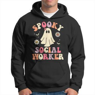 Spooky Social Worker Halloween School Social Work Ghost Hoodie - Thegiftio UK