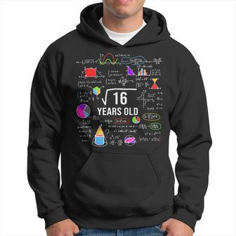 Square Root Of 16 4Th Birthday 4 Year Old Gifts Math Lover Math Funny Gifts Hoodie | Mazezy