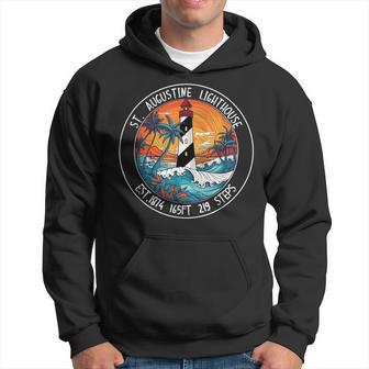 St Augustine Lighthouse Florida Retro Sunset Palm Trees Hoodie | Mazezy
