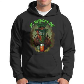 St Patricks Day Horror Scary Dark Leprechaun Spooky Cool Hoodie | Mazezy CA