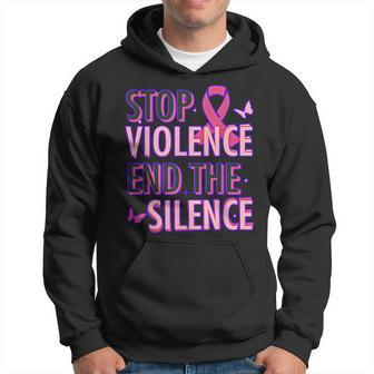 Stop Violence End The Silence Domestic Violence Awareness Hoodie - Seseable