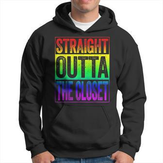 Straight Outta The Closet Lgbt Pride Gift Hoodie | Mazezy