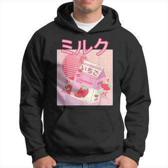 Strawberry Milk Shake Carton Funny Retro 90S Japanese Kawaii 90S Vintage Designs Funny Gifts Hoodie | Mazezy