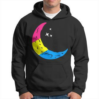 Subtle Pansexual Pride Moon Graphic Pansexuality Pan Flag Hoodie | Mazezy