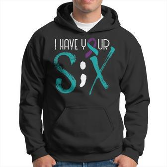 Suicide Prevention Awareness Semicolon Six Support Hoodie | Mazezy