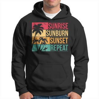 Summer Beach Vacation & Sunrise Sunburn Sunset Repeat Vacation Funny Gifts Hoodie | Mazezy