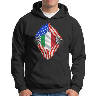 Super Italian Heritage Proud Italy Roots Usa Flag Hoodie | Mazezy