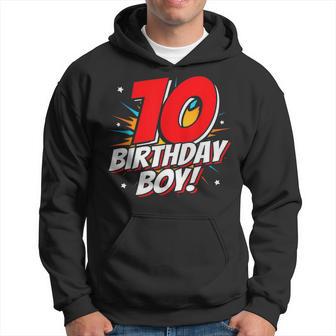 Superhero Birthday Boy Party 10 Year Old 10Th Birthday Hoodie | Mazezy