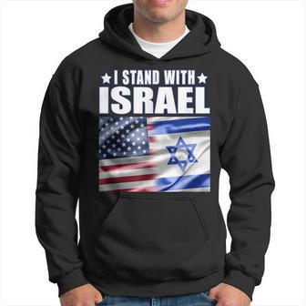 Support Israel I Stand With Israel Us Israel Flag Combined Hoodie | Mazezy