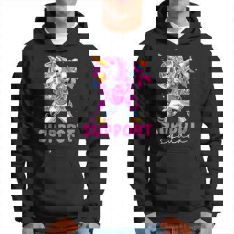 Support Squad Breast Cancer Awareness Unicorn Pink Ribbon Hoodie - Seseable