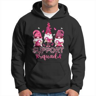 Support Squad Gnome Pink Warrior Breast Cancer Awareness Breast Cancer Awareness Funny Gifts Hoodie | Mazezy