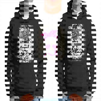 Support Squad Messy Bun Breast Cancer Awareness Pink Warrior Hoodie | Mazezy