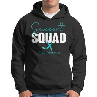Support Squad Teal Ribbon Ptsd Awareness Hoodie | Mazezy